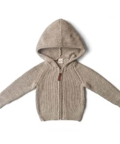 Goumikids Baby & Pets Knit Baby Hoodie-Pecan