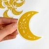 Maija Rebecca Hand Drawn Golden Solstice Moon Sticker