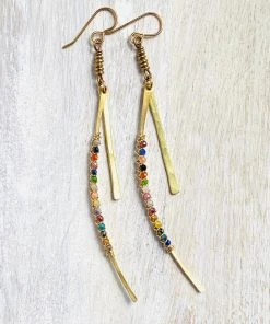 Darby Drake Jewelry & Design Double Bar & Wrapped Stone Earrings