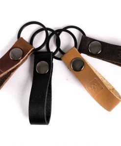 Mission Leather Co Brown Leather Loop Keychain