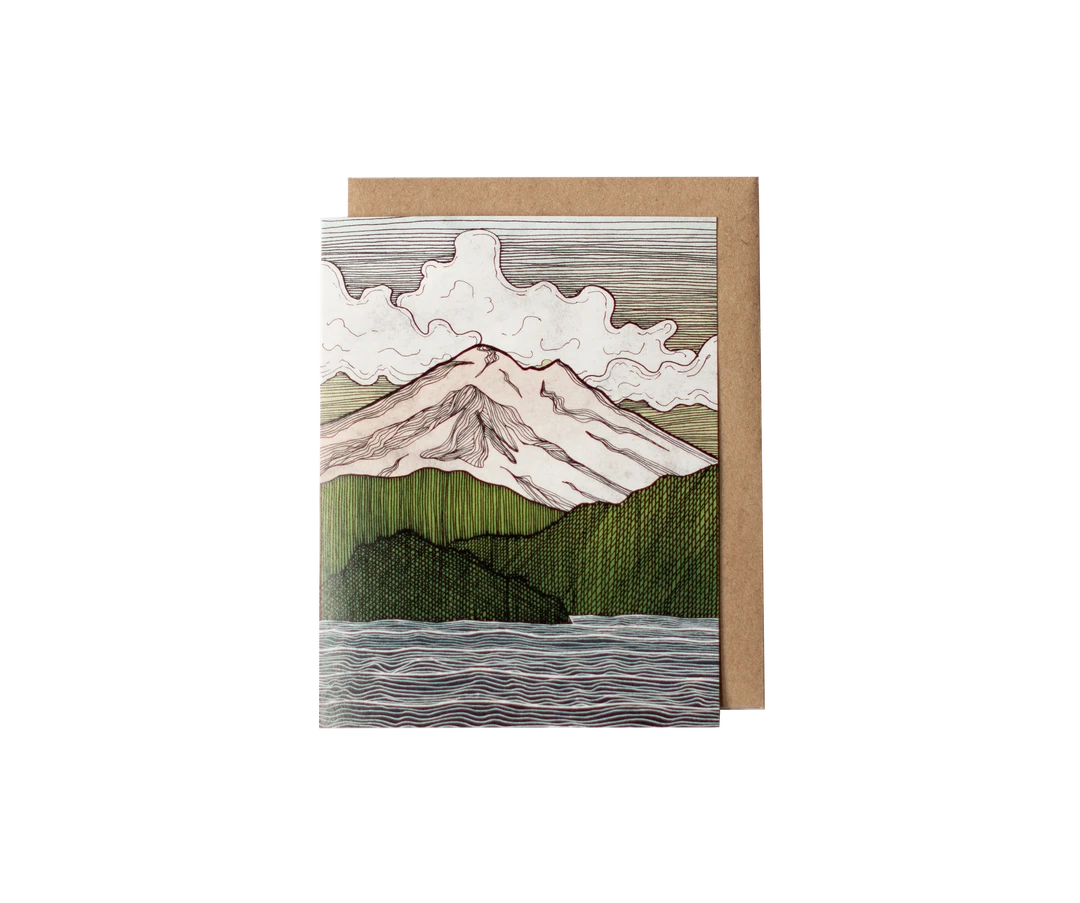 Red Umbrella Designs Mt Baker Greeting Card Red Umbrella Designs Mt Baker Greeting Card