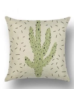 Freeship Wholesale Green Desert Cactus Linen Pillow Case Pillows