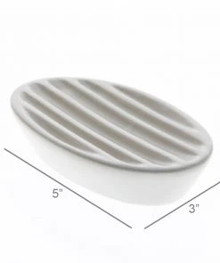 HomArt Matte White Ceramic Soap Dish