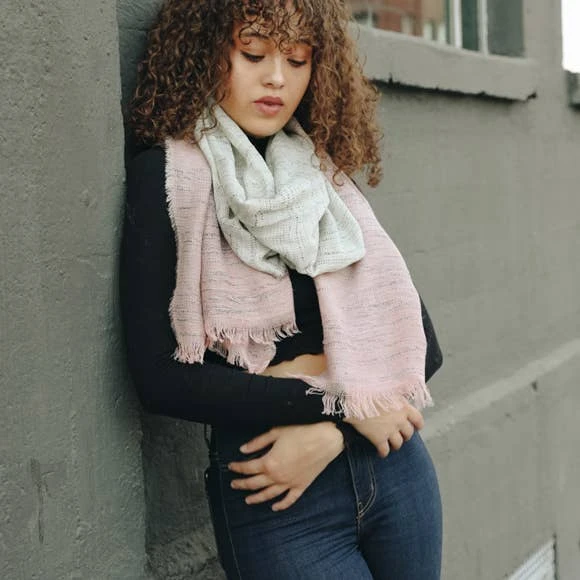 Leto Accessories Clothing, Accessories & Mens Pink Two-Tone Ombre Scarf Leto Accessories Clothing, Accessories & Mens Pink Two-Tone Ombre Scarf