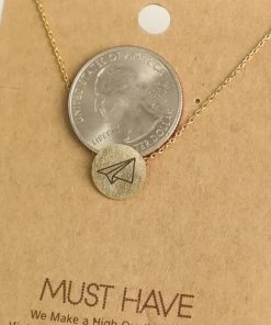 Fame Accessories Clothing, Accessories & Mens Paper Airplane Coin Necklace