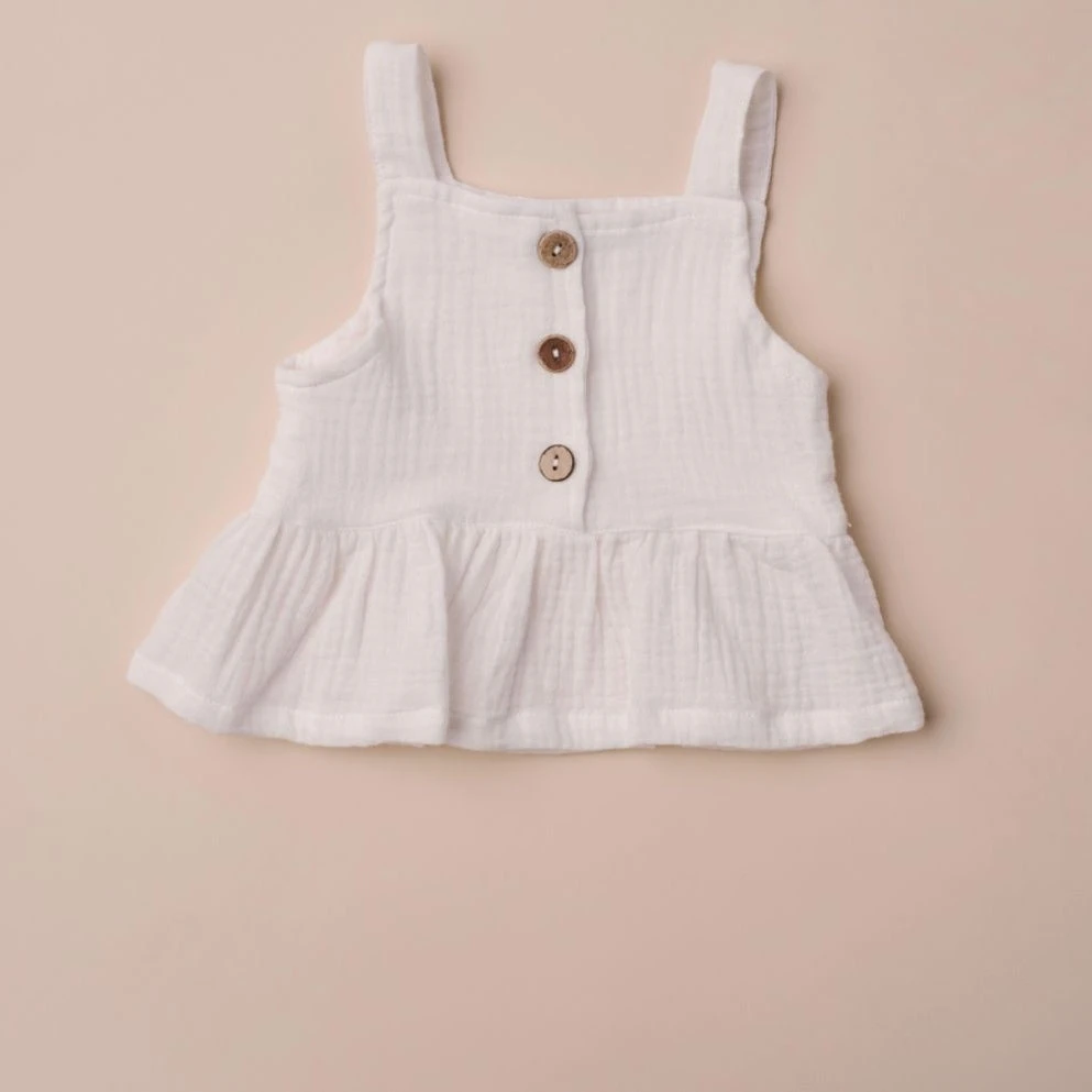 Babe Basics Baby & Pets White Ruffle Baby Tank Babe Basics Baby & Pets White Ruffle Baby Tank