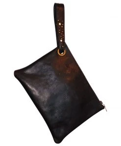 Chloe & Lex Clothing, Accessories & Mens Dark Brown Leather Wristlet