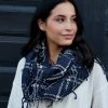 Panache Accessories Navy Plaid Infinity Scarf