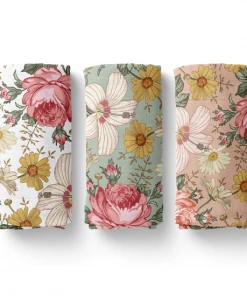 Mini Scout, LLC Sea Foam Garden Floral Swaddle