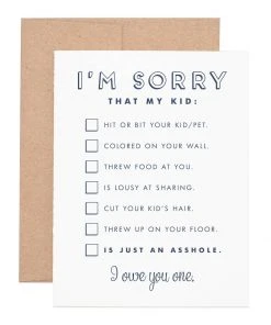 Ruff House Print Shop I’m Sorry Kid Greeting Card