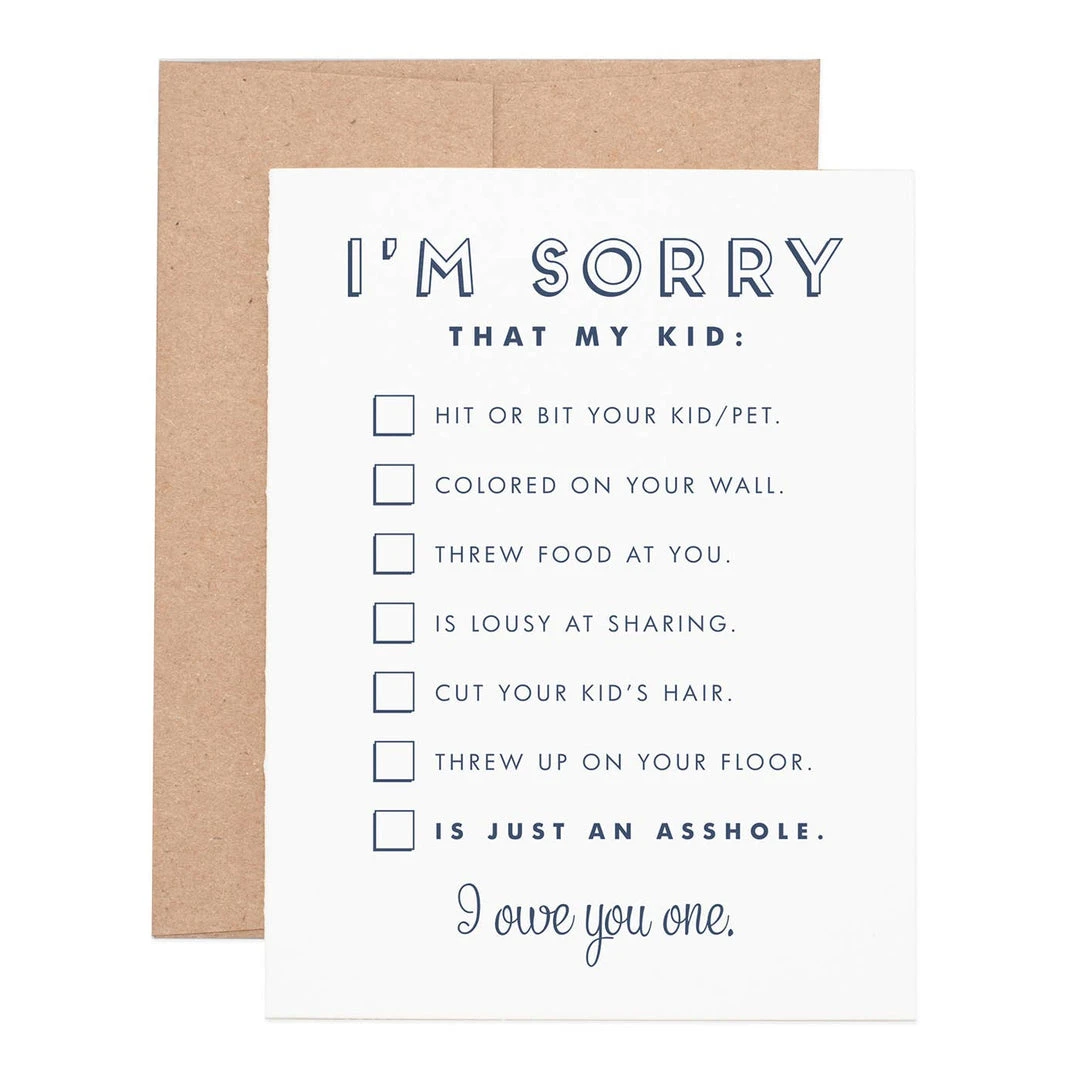 Ruff House Print Shop I’m Sorry Kid Greeting Card Ruff House Print Shop I’m Sorry Kid Greeting Card