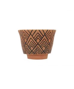 Foreside Home & Garden Footed Geo Terracotta Planter Large Vases