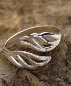 Nina Designs Sterling Silver Adjustable Ring - Wing Ring Clothing, Accessories & Mens