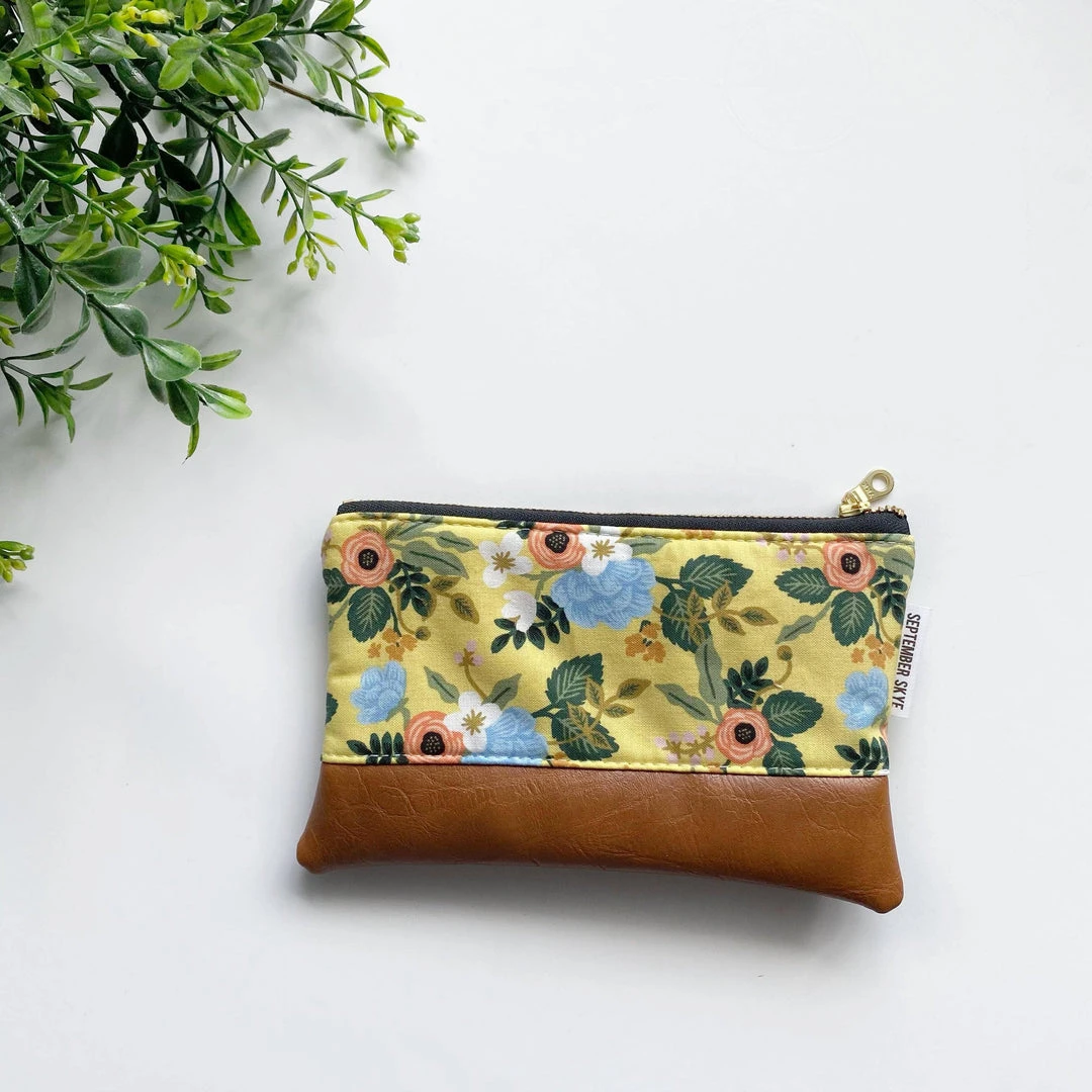 September Skye Bags & Accessories Clothing, Accessories & Mens Coin Purse In Yellow Rifle Paper Floral September Skye Bags & Accessories Clothing, Accessories & Mens Coin Purse In Yellow Rifle Paper Floral