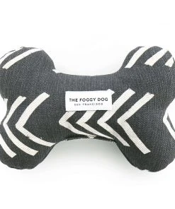 The Foggy Dog Modern Mud Cloth Black Dog Bone Squeaky Toy Baby & Pets