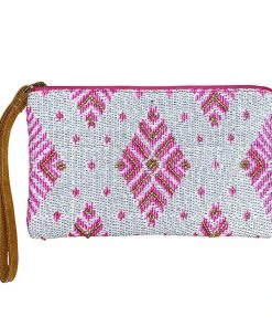 Chloe & Lex Pink White Diamond Beaded Wristlet Clothing, Accessories & Mens
