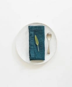Linen Tales Deep Water Linen Napkins - Set Of 2