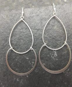 Elizabeth Jewelry Silver Double Hoop Earring