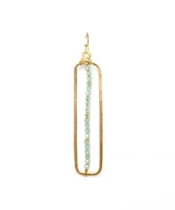 Splendid Iris Clothing, Accessories & Mens Gold & Aqua Rectangle Earrings