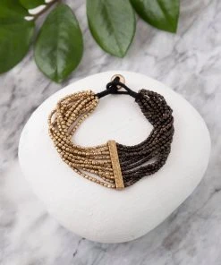 Baizaar Two Toned Brass Bead Bracelet