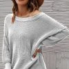 ESLEY Light Grey Casual Loose Long Sleeves Sweater