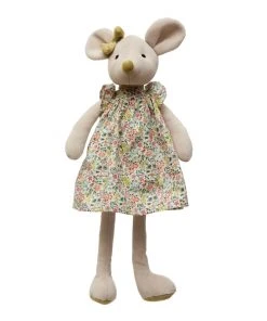 Creative Co-op Plush Mouse W/ Floral Dress