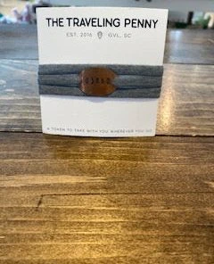 The Traveling Penny 03860 Grey Area Code Cloth Wrap Bracelet