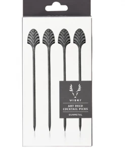 Viski Gunmetal Deco Cocktail Picks