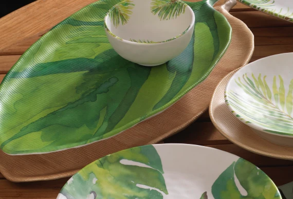 Merritt International Tropical Leaf Serving Tray Kitchen & Bar Merritt International Tropical Leaf Serving Tray Kitchen & Bar