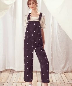 STORIA Embroidered Star Overall Pants