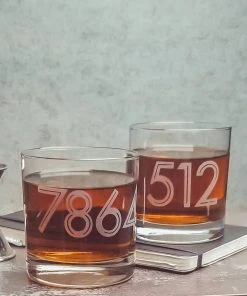 Monster Dance Designs New Hampshire Zip Code Etched Whiskey Glass Kitchen & Bar