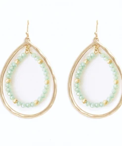 Splendid Iris Aqua & Gold Teardrop Earring