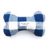 The Foggy Dog Navy Blue Gingham Dog Bone Squeaky Toy Baby & Pets