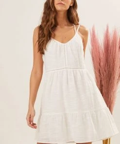 Lush Clothing White Sleeveless Mini Dress