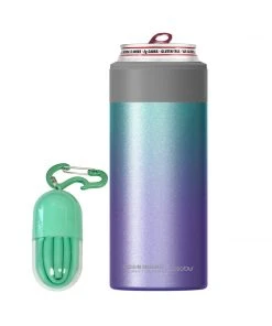 Asobu/AdnArt Bar Slim Can Holder/Bonus Foldable Straw