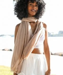 Leto Accessories Pencil Stripe Double Weave Scarf