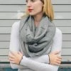 Leto Accessories Open Grid Frayed Trim Infinity Scarf Clothing, Accessories & Mens