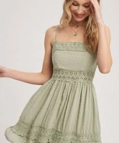 Bluivy Lace Trim Mini Dress