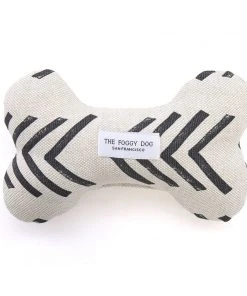 The Foggy Dog Baby & Pets Modern Mud Cloth Dog Bone Squeaky Toy