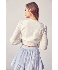 Idem Ditto Eyelet Cotton Button Down Blouse