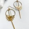 Red Giraffe Designs Brass Geometric Burst Earrings Clothing, Accessories & Mens