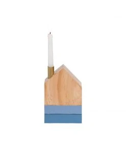 Foreside Home & Garden Poppy Picks House Taper Candle Holder Blue