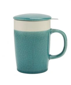 CasaWare Kitchen & Bar 16 Oz Crackle Glaze Tea Infuser Mug