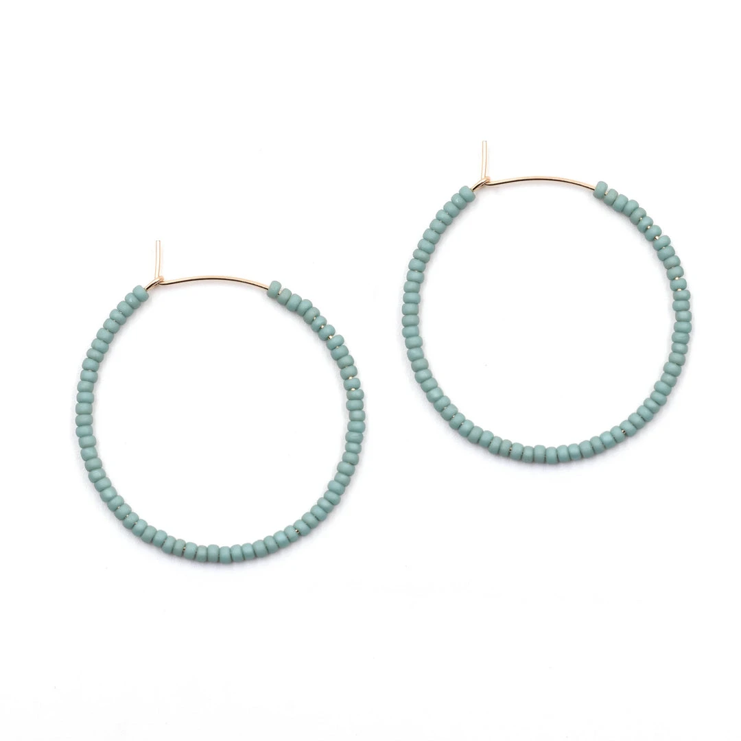 Topaz & Pearl Clothing, Accessories & Mens Solid Seed Bead Hoops Topaz & Pearl Clothing, Accessories & Mens Solid Seed Bead Hoops