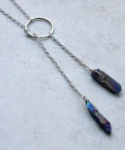 DaniAWESOME Double Crystal Lariat Necklace Clothing, Accessories & Mens