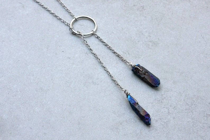 DaniAWESOME Double Crystal Lariat Necklace Clothing, Accessories & Mens DaniAWESOME Double Crystal Lariat Necklace Clothing, Accessories & Mens