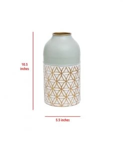 Foreside Home & Garden Home Goods Modern Brass Vase Green