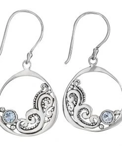 Tiger Mountain Jewelry Paisley Blue Sterling Silver Earring