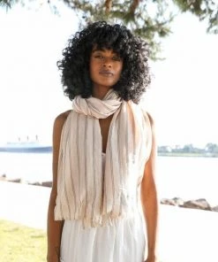 Leto Accessories Pencil Stripe Double Weave Scarf 2 Leto Accessories Pencil Stripe Double Weave Scarf