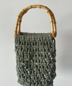CoralieHandMade Macrame Pouch- Olive Clothing, Accessories & Mens